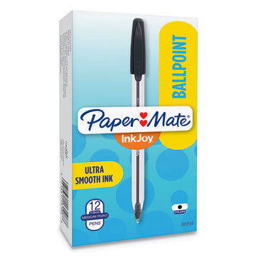 Paper Mate® Inkjoy 50st Ballpoint Pen, Stick, Medium 1 Mm, Black Ink, Clear Barrel, Dozen freeshipping - TVN Wholesale